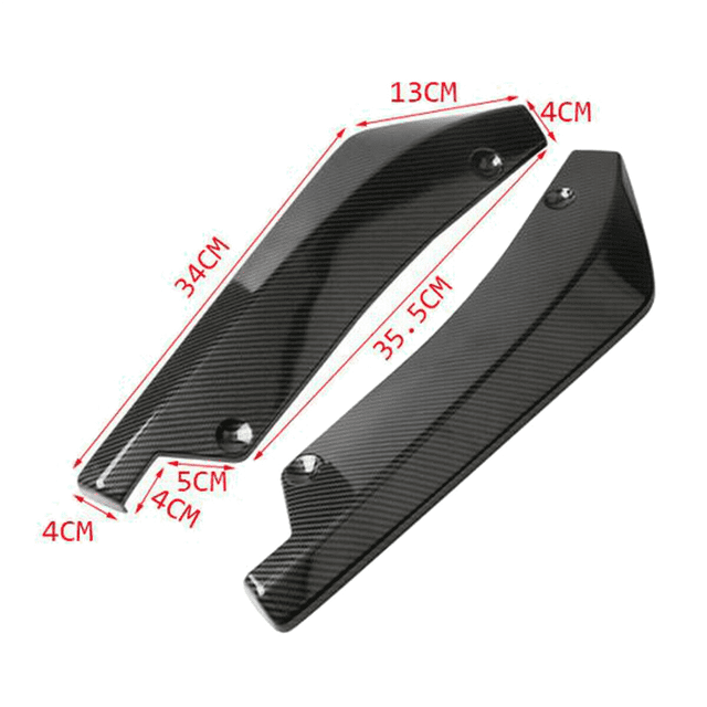 4 x Car Carbon Fiber Rear Bumper Lip Diffuser Splitter Protector,4 x Rear bumper lip 10 x Bolts,carbon fiber