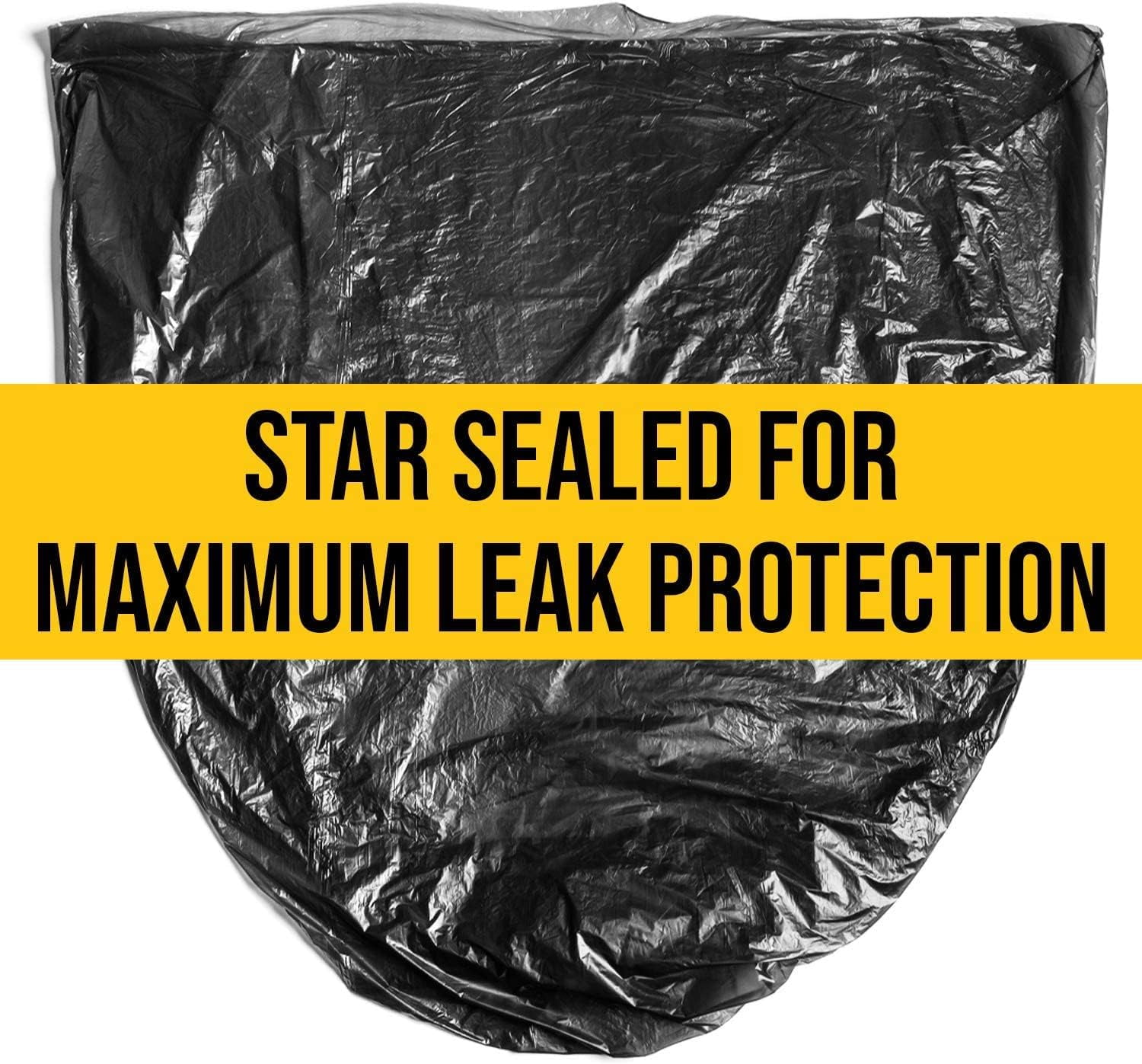 Aluf Plastics 55-60 Gallon Trash Bags - (400 Count) 1.25 MIL (Equiv) Low Density Plastic Garbage Bags - 38" x 58" for Home, Kitchen, Office, Commercial