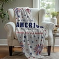 thumbnail image 4 of Kumdkd USA Flag Throw Blanket - 4th of July Patriotic Flannel Blanket for Couch, Bed, Camping & Outdoor Decor - Lightweight Sofa Throw for Memorial Day & Independence Day, 4 of 6