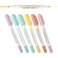 thumbnail image 2 of ZEYAR Highlighters, Dual Tips Marker Pen, Chisel and Fine Tips, 6 Macaron Colors, Water Based, Assorted Colors, Quick Dry (6 Macaron Colors), 2 of 8