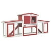MIXFEER Outdoor Large Hutch Red and White 80.3"x17.7"x33.5" Wood