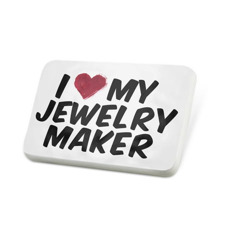 Porcelein Pin I heart love my Jewelry Maker Lapel Badge – NEONBLOND