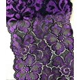 thumbnail image 1 of KAIYANG Cinta elástica de encaje floral suave de 10 yardas para hacer tú mismo, accesorio de ropa (negro) morado, 1 of 5