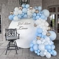 thumbnail image 2 of AOWEE Pastel Blue Balloon Arch Kit, Macaron Blue White Balloon Garland Metallic Silver Party Balloon Arch Decoration for Baby Shower Wedding Gender Reveal Party 1st 2nd 3rd 16th 18th Birthday, 2 of 9