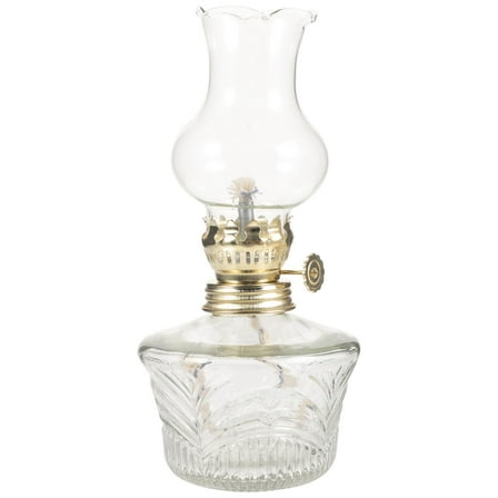 HEANUJJ Retro Glass Kerosene Oil Lamp for Home Emergency Lighting and Night Light, Vintage Style Decorative Lantern
