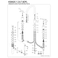 thumbnail image 6 of Kingston Brass KS8928DFL NuWave Widespread Bathroom Faucet with Brass Pop-Up, Brushed Nickel, 6 of 8