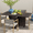 Dark Walnut 25 Desktop, variant on Space Saving Folding Dining Table, Farmhouse Dining Table 2-Layer Storage Shelf, 6 Wheels Multipose Expandable Kitchen Drop Leaf Table for Small Space (Pear Wood, 47.2"D x 23.6"W x 29.5"H)