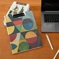 thumbnail image 6 of Triangles in Circle Abstract Pattern Foldable Binder Folder Clipboard with Pen Slot Double Clips A4 Size File Storage, 6 of 8