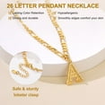 thumbnail image 6 of KeyStyle Initial Necklace for Women Men Gold Plated Figaro Letter Chain Necklace Alphabet Choker Necklaces Jewelry Christmas Birthday Valentine's Day Gift, 6 of 10