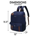thumbnail image 5 of ELLE Luxe Journey 18L Twill and Vegan Leather Backpack | Navy, 5 of 8