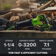thumbnail image 3 of Greenworks Pro PowerAll 24V Brushless 1-1/4" Brushless Reciprocating Saw, Tool Only, RS532A1, 3 of 20