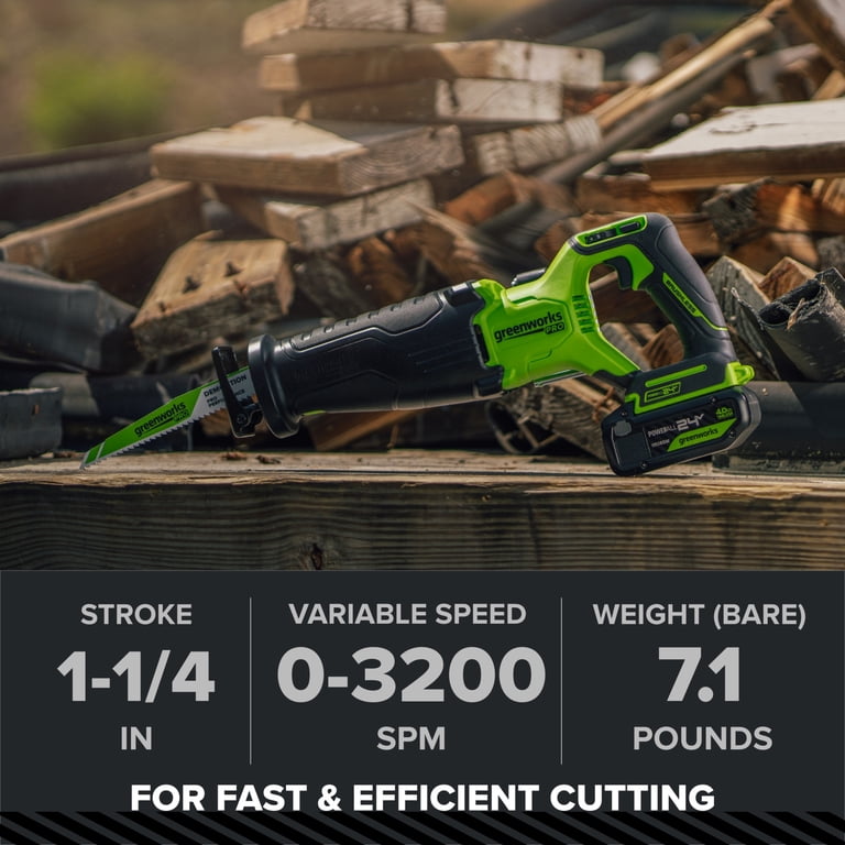 Greenworks Pro PowerAll 24V Reciprocating Saw photo 3