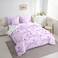 thumbnail image 3 of Castle Fairy Jungle Wildlife Cheetah Twin Bedding Sets 7-Piece for Female Men Women,Animal Leopard Bedding Comforter Set Microfiber,Purple Stars Moon Breathable Sheet Sets,Super Cozy Room Decor, 3 of 8