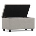 thumbnail image 4 of Cosmopolitan 34 in. W Rectangle Storage Ottoman in Cloud Gray Linen Look Fabric, 4 of 13