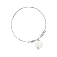 thumbnail image 2 of 7 1/2 inch Round Double Loop Bangle Bracelet w/ Heart medal charm w/ January Red Swarovski Crystal, 2 of 3