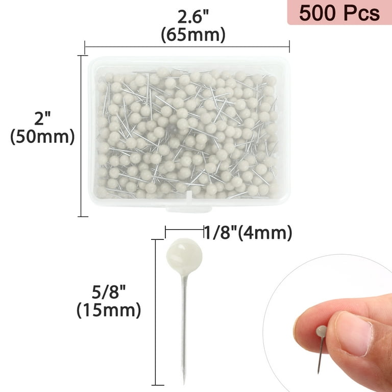 Uxcell 1/8 Push Pins Round Head Thumb Tacks for Home Office Hanging White,  500 Pack 
