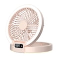 thumbnail image 2 of Portable Quiet Desk Fan with Light - 5 Speeds Adjustable and Strong Wind Small Fan, USB Cooling Air Circulator, Battery Powered Rechargeable Table Fan for Office, Home, Outdoor(Fan only, Pink), 2 of 7