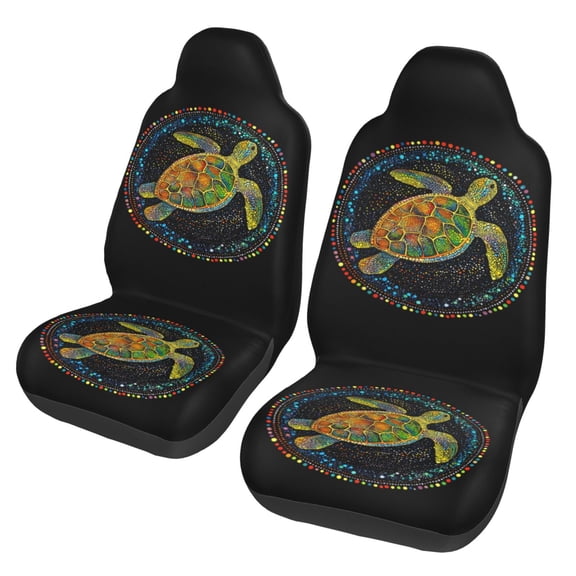 KAKALAD Sea Turtle Dots Watercolor Car Accessories Seat Covers Set Vehicle Seat Covers Universal Front Seats Protector 2 Pcs