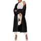 thumbnail image 2 of Suéteres Tipo Cárdigan Largos, Acogedores y Peludos para Mujer, Informales, de Larga y con Abertura Frontal, de Mohair. Negro Talla Única, 2 of 7