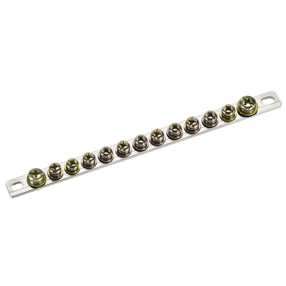 Uxcell Terminal Block Connector Bar 13 Positions Single Row Ground Wire Straight Electric Barrier
