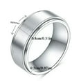 thumbnail image 6 of GKNET Anti-anxiety Spinner Fidget Rotating Rings Men Women Band Stainless Steel Rings-black and white-9, 6 of 9