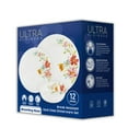thumbnail image 2 of Ultra By Gibson Blooming Rose 12 Piece Dinnerware Set, Decorated, Opal Tempered Glass, 2 of 5