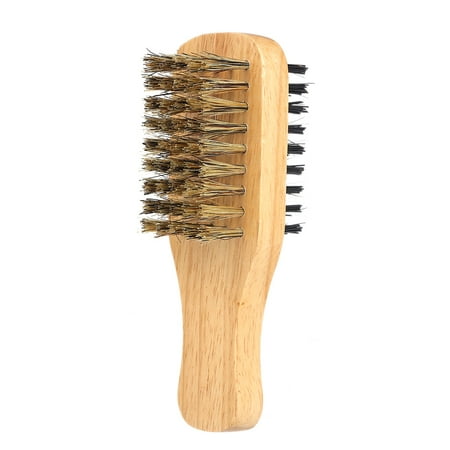 Men's Beard Brush Double-sided Facial Hair Brush Shaving Comb Male Mustache Brush Solid Wood Handle Optional