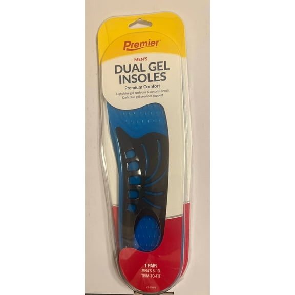 Premier Insoles Gel For Mens, One Size - 1 Pair, 2 Pack