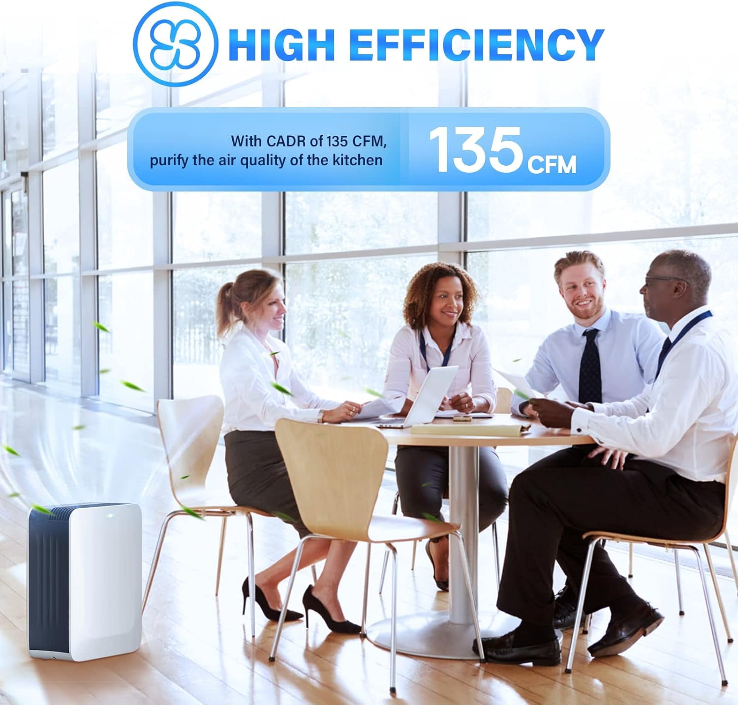 Home Air Purifier 1485 Sq Ft, H13 True HEPA, Clean 99.97% Hair, Dust, Smoke and Odor Eliminator in White