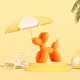 thumbnail image 4 of Adorno artístico y divertido XINYU con forma de perro globo colores vivos boca dorada y naranja, 4 of 6