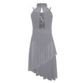 thumbnail image 2 of Aislor Sheer Mesh Skirted Leotard for Girls Asymmetrical Lyrical Dance Dress Ballerina Outfit Sequin Bodice Grey 12, 2 of 6