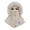 Beige, variant on Women Winter Balaclava Hat, Quilted Face Mask Hood Hat, Zipper Closure, Fuzzy Trim, Fleece Lined, Warm Windproof Face Cover Hat Skiing Snowboarding