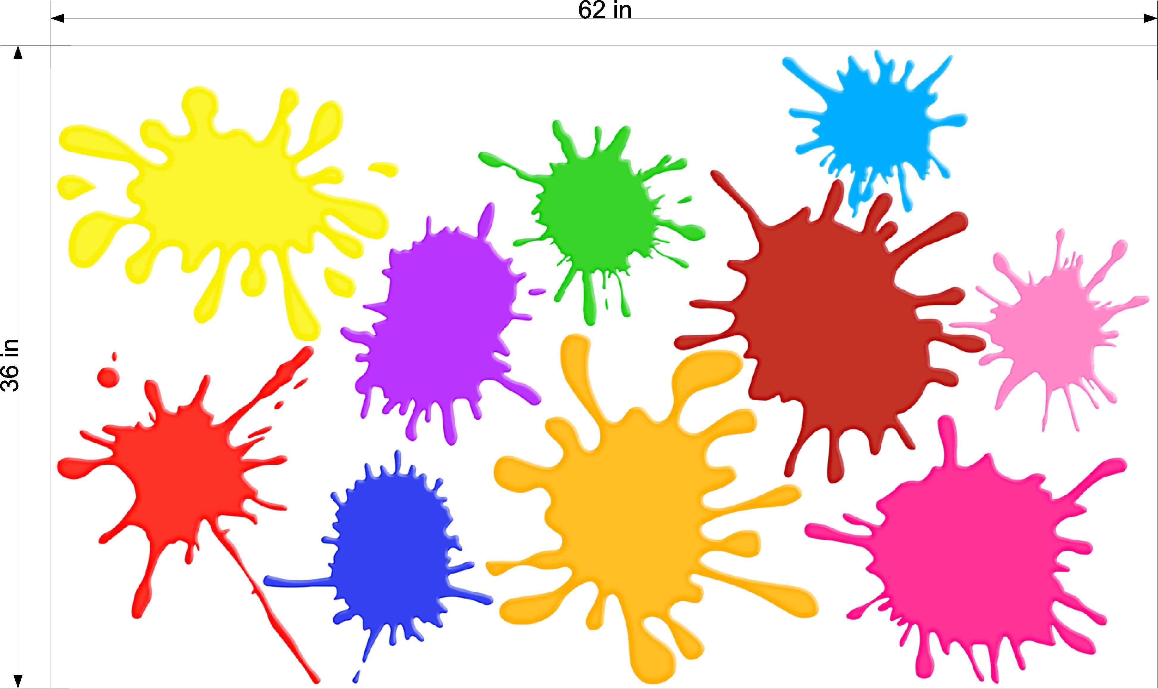 VWAQ Paint Splatter Wall Decals Splotches Stickers Color Splash Art Peel and Stick Removable - 10 PCS - PAS42 (36" X 62" Sheet)