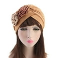 thumbnail image 5 of iHPH7 Head Turbans for Women Turbans for Women Chemo Headwear for Women Chemo Hats for Women Head Coverings for Women Flower Hat Turban Head Wraps for Women Coffee One Size, 5 of 8