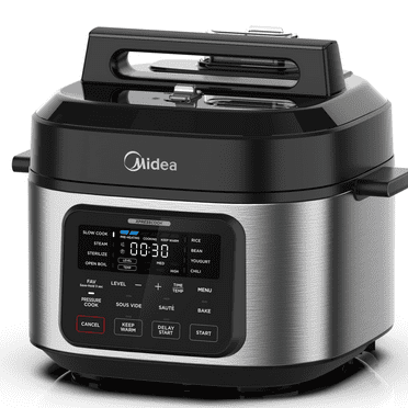 Midea Stainless Steel Electric 6 Qt Pressure Cooker, 13-in-1 Widebody, MPC6018AASS, New