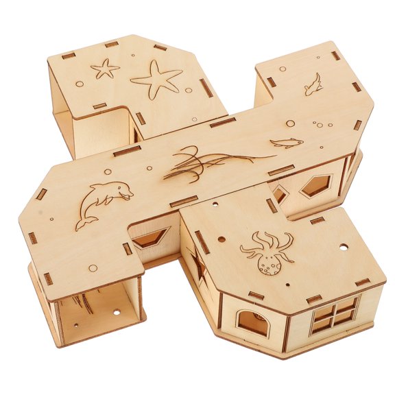 Laberinto de túnel de madera para hámster, juguete para mascotas, juguete para hacer ejercicio con animales pequeños