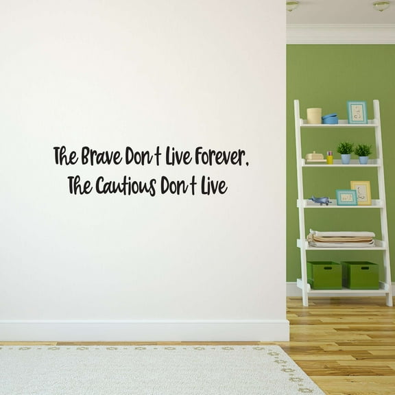 Brave Don'T Live Forever The Cautious Don'T Live Colorful Motorcycle Jumping Trick Sports Score Player Winner Touch Down Win Referee Decorating Ideas Wall Decal Sticker - Size: 20 In X 6 In
