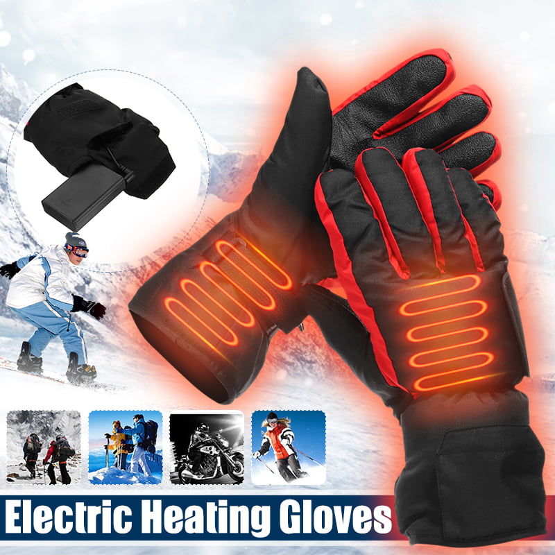 Rechargeable Motorcycle Heated Gloves Winter Warm Battery Electric Waterproof US 