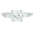 thumbnail image 4 of 1.62 ct Square Emerald Cut White Sapphire 3 Stone 18K White Gold Womens Engagement Ring, 4 of 6