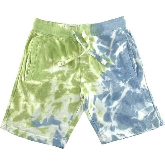 Ben Din Clothing Men's Tie Dye Swim Trunks Cotton Beach Shorts, Green