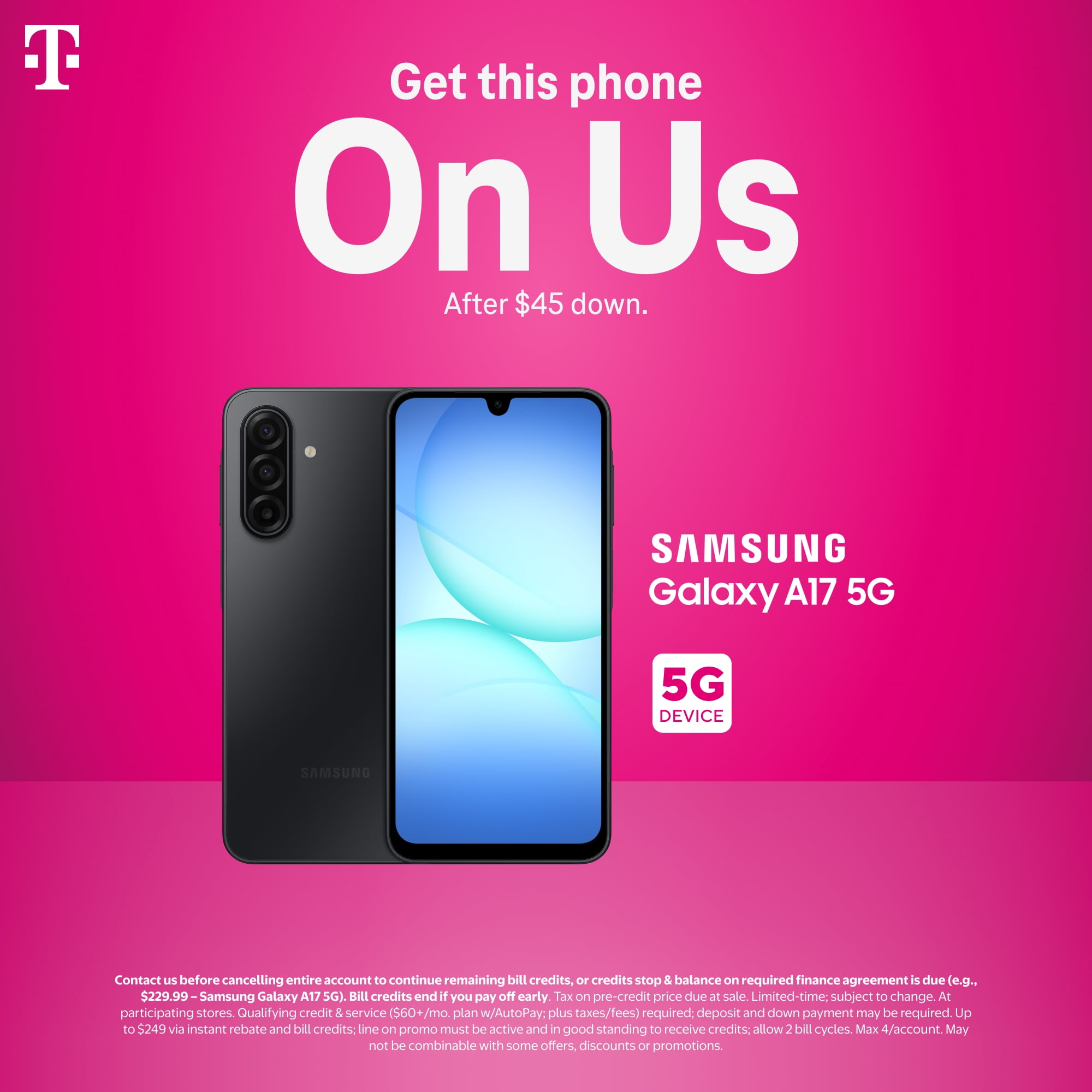 T-Mobile Samsung Galaxy A17 Black 128GB