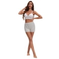 thumbnail image 5 of DARING DIVA Women's Lace Trim Ice Silk Slip Shorts L Gray, 5 of 6