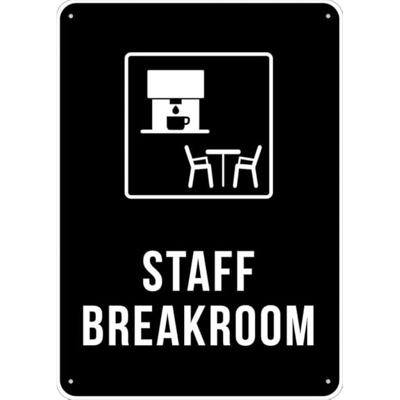 Staff Break Room Sign Tin Sign Great for Garden and Yard Wall Decor for garage, bar, restaurant, living room, bedroom, kitchen, cafe, bar,8×12 inch