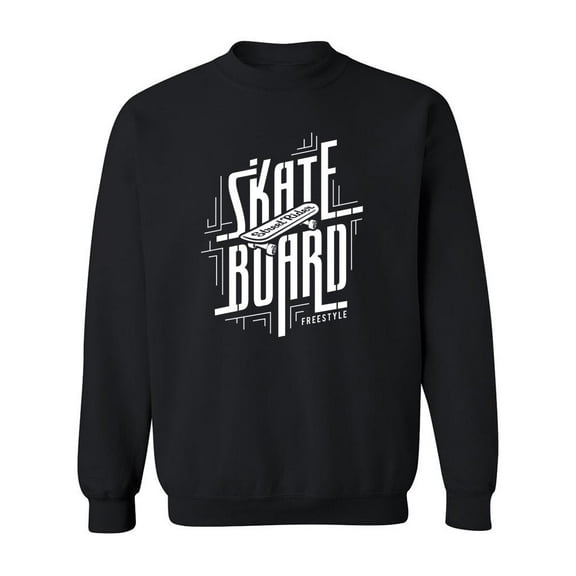 Skateboarding Lifestyle. Sweatshirt Men - Men Sweatshirt, Black, Large