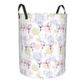 thumbnail image 2 of Xecao Hand Drawn Rabbit Print Laundry Hamper Basket,designed for Blanket Storage and Nursery Clothes in the Bedroom, 2 of 8