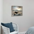 thumbnail image 2 of Open Window Canvas Wall Art: Sunset Coastal Beach Scenery Fake Window View Picture Blue Ocean Waves Seascape Painting Nautical Sailboats Prints Modern Natural Sea Landscape Artwork for Bedroom, 2 of 6