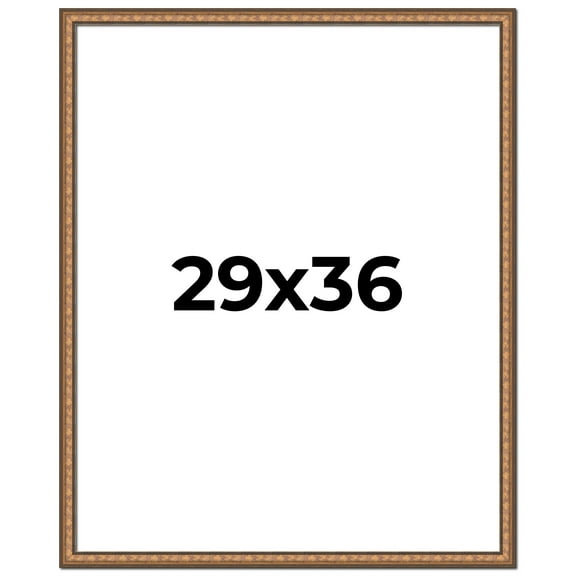29x36 Frame Gold Real Wood Picture Frame Width 1.25 inches | Interior Frame Depth 0.5 inches |