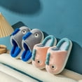 thumbnail image 5 of XIMIN Kids Baby Boys Girls Cute Dinosaur Cozy Plush Slippers Non Slip Cotton Knit Indoors House Bedroom Shoes Fall Winter Warm Furry Shoes, 5 of 9