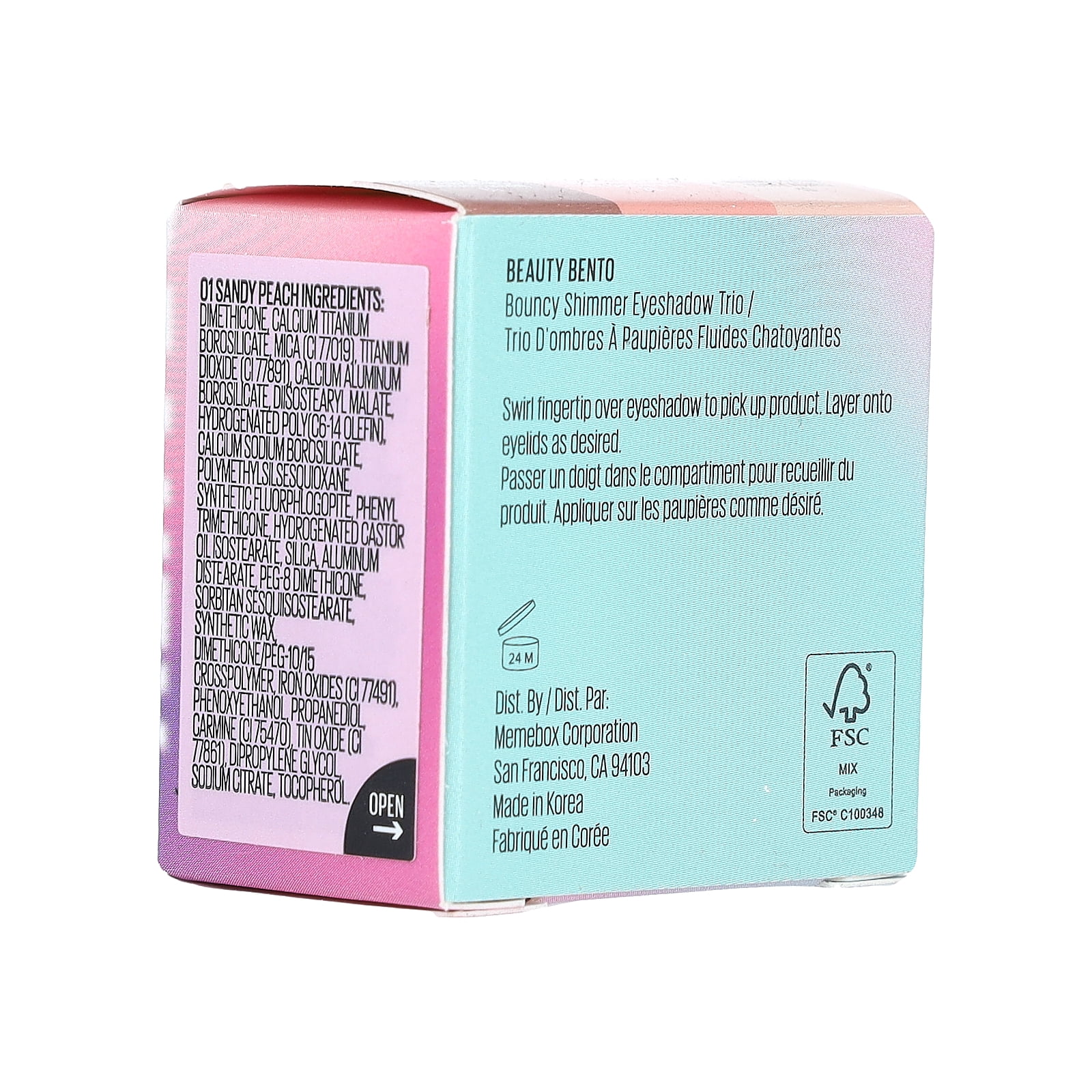 Kaja Beauty Bento, Bouncy Shimmer Eyeshadow Trio, 02 Orange Blossom, 3 Count, 0.9 g (0.03) oz Each