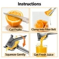 thumbnail image 6 of AzulHome 304 Stainless Steel Lemon Squeezer, Extra Large Manual Citrus Squeezer with Food Clip and 10 Filter Bags, Lime Squeezer Bar Tool, Metal Hand Press, 6 of 7